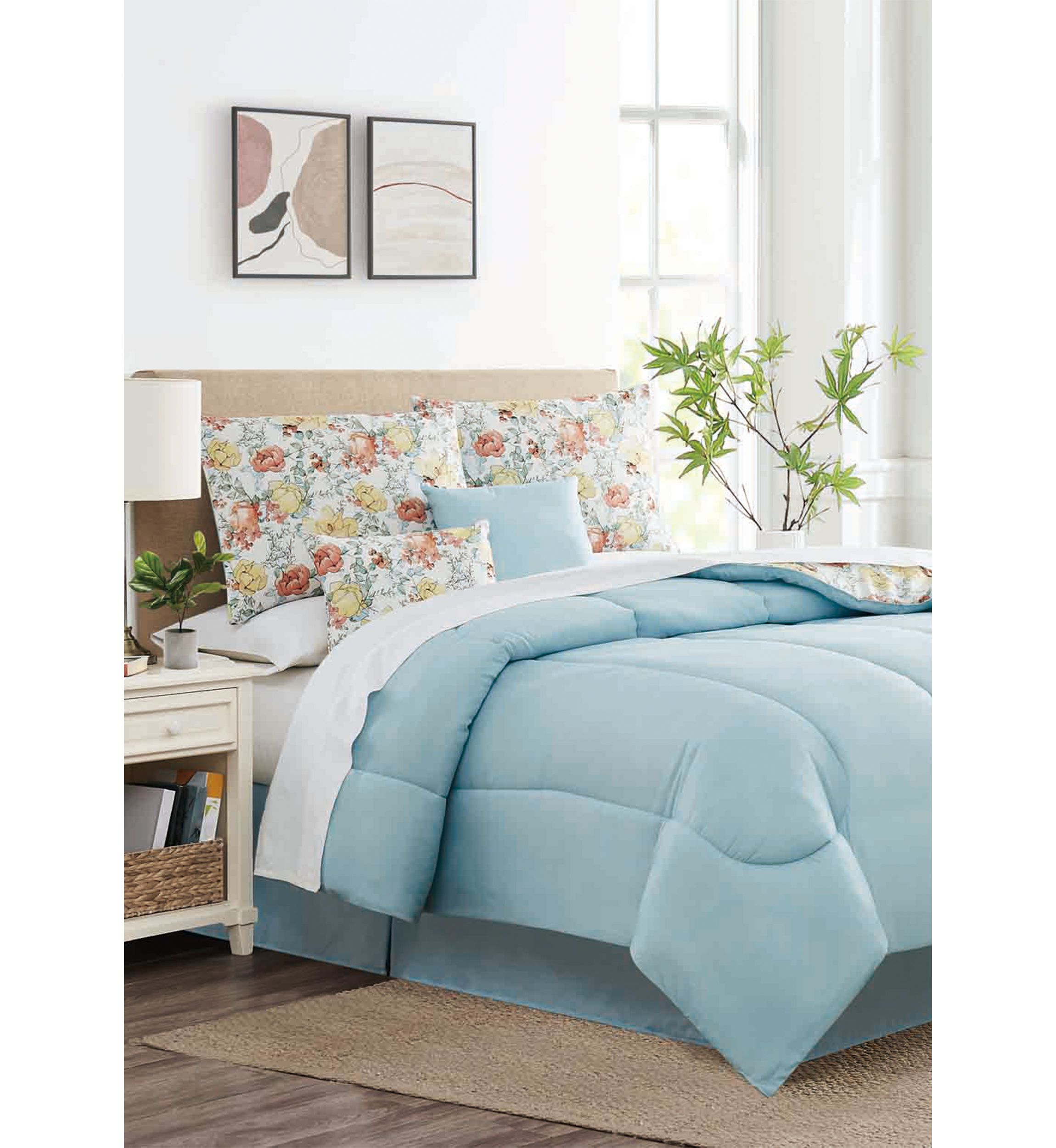 Watercolor Floral 6-Piece Comforter Set