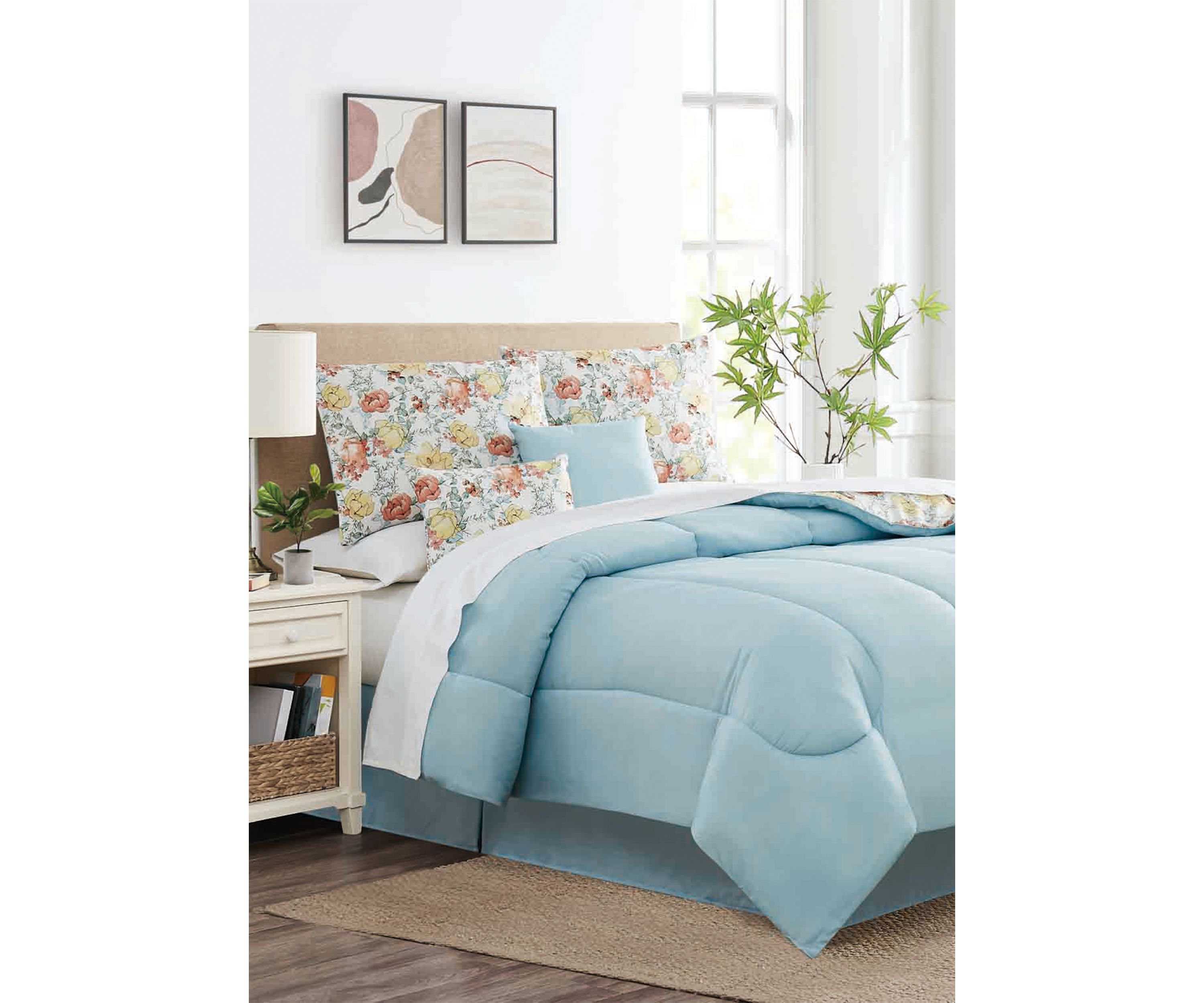 Watercolor Floral 6-Piece Comforter Set