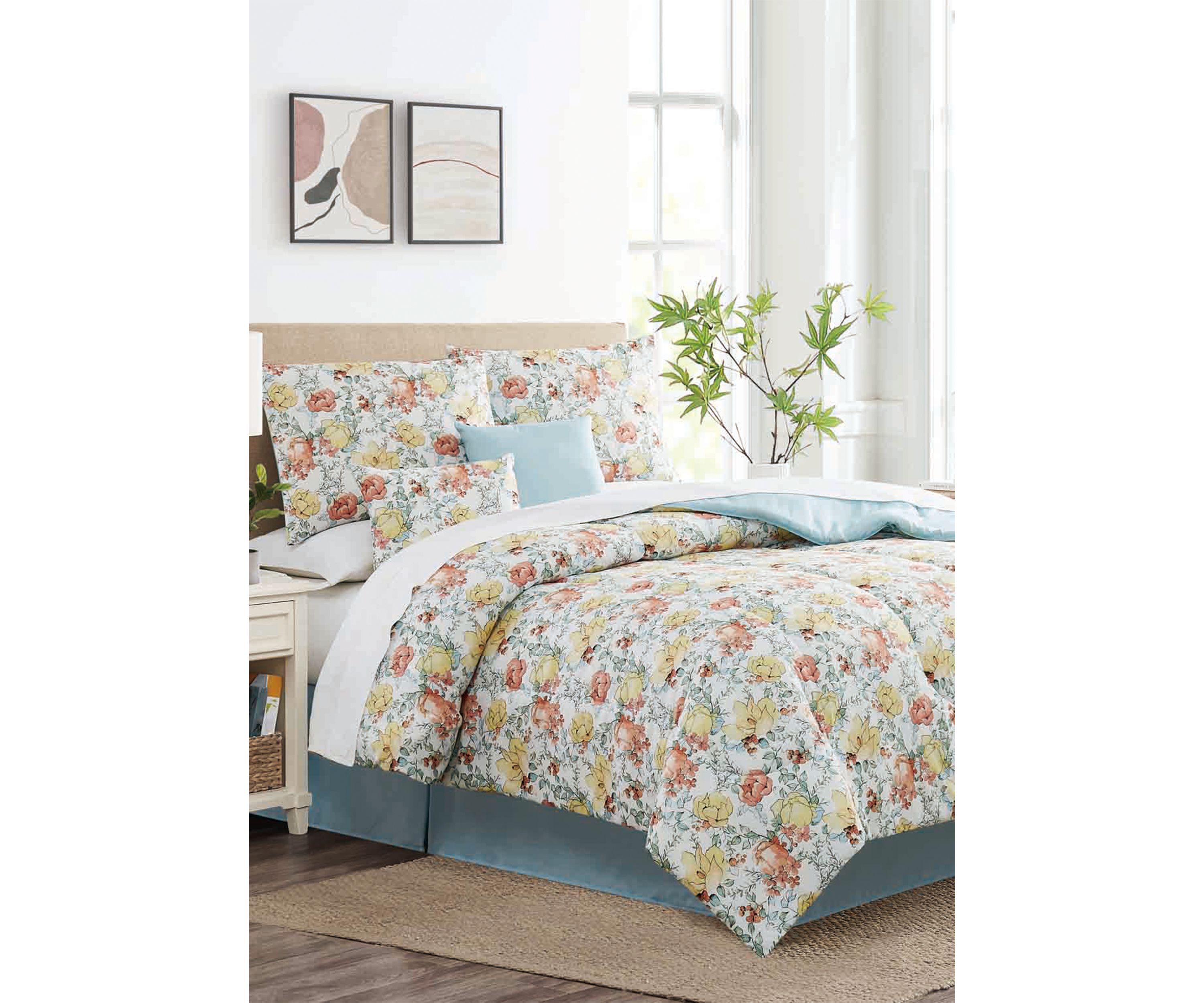 Watercolor Floral 6-Piece Comforter Set