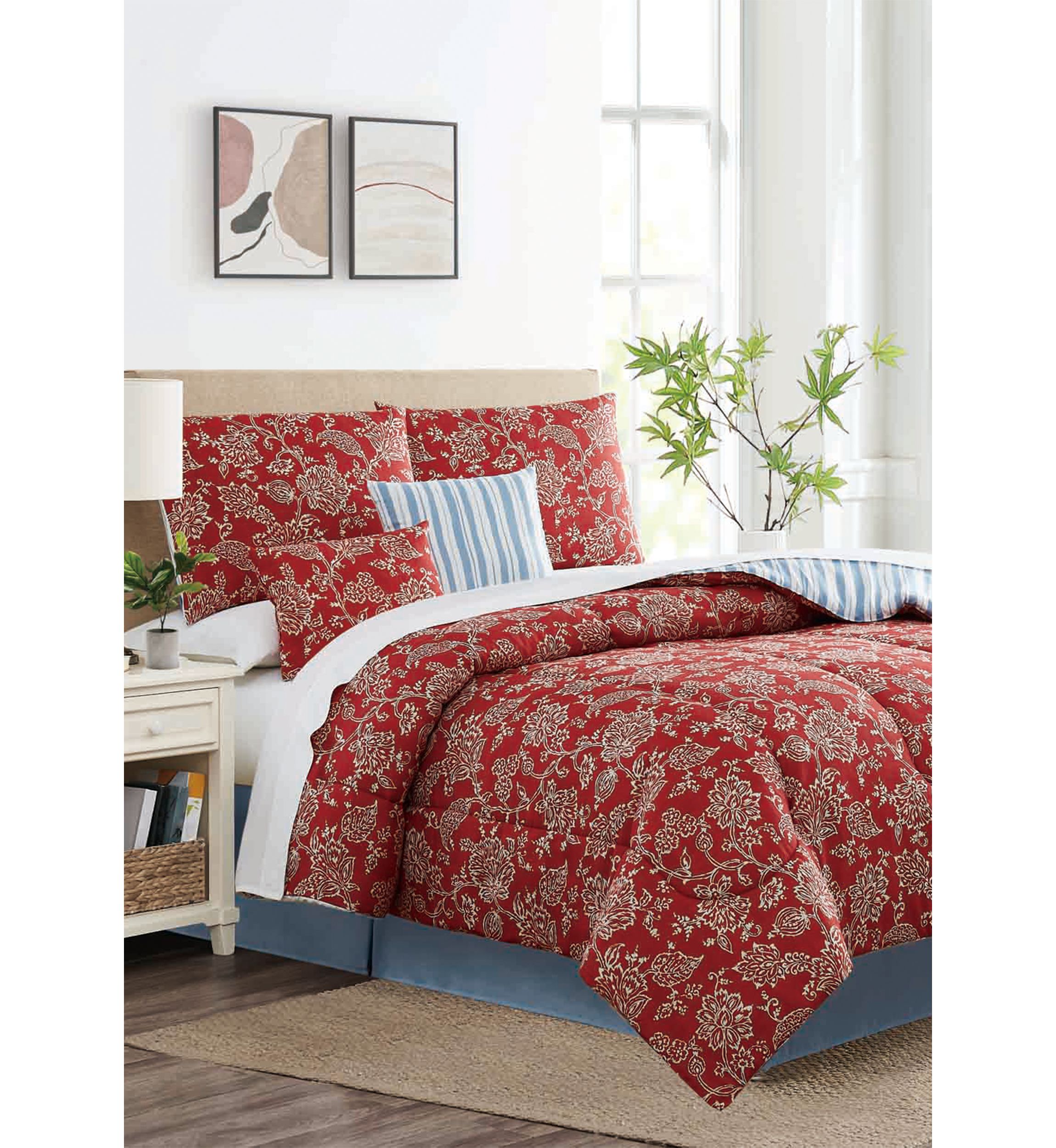 Red Jacobean Comforter Set