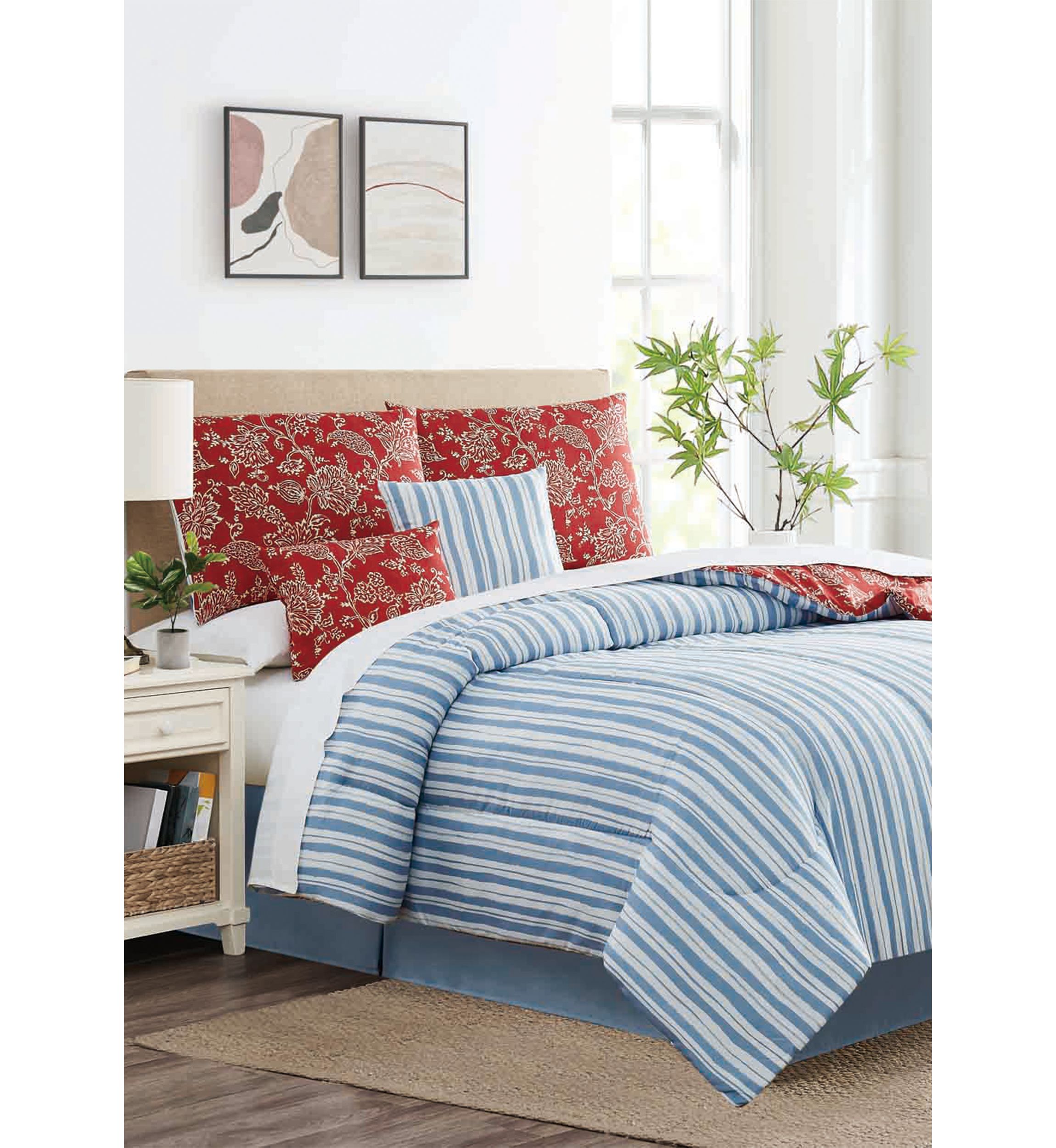 Red Jacobean Comforter Set