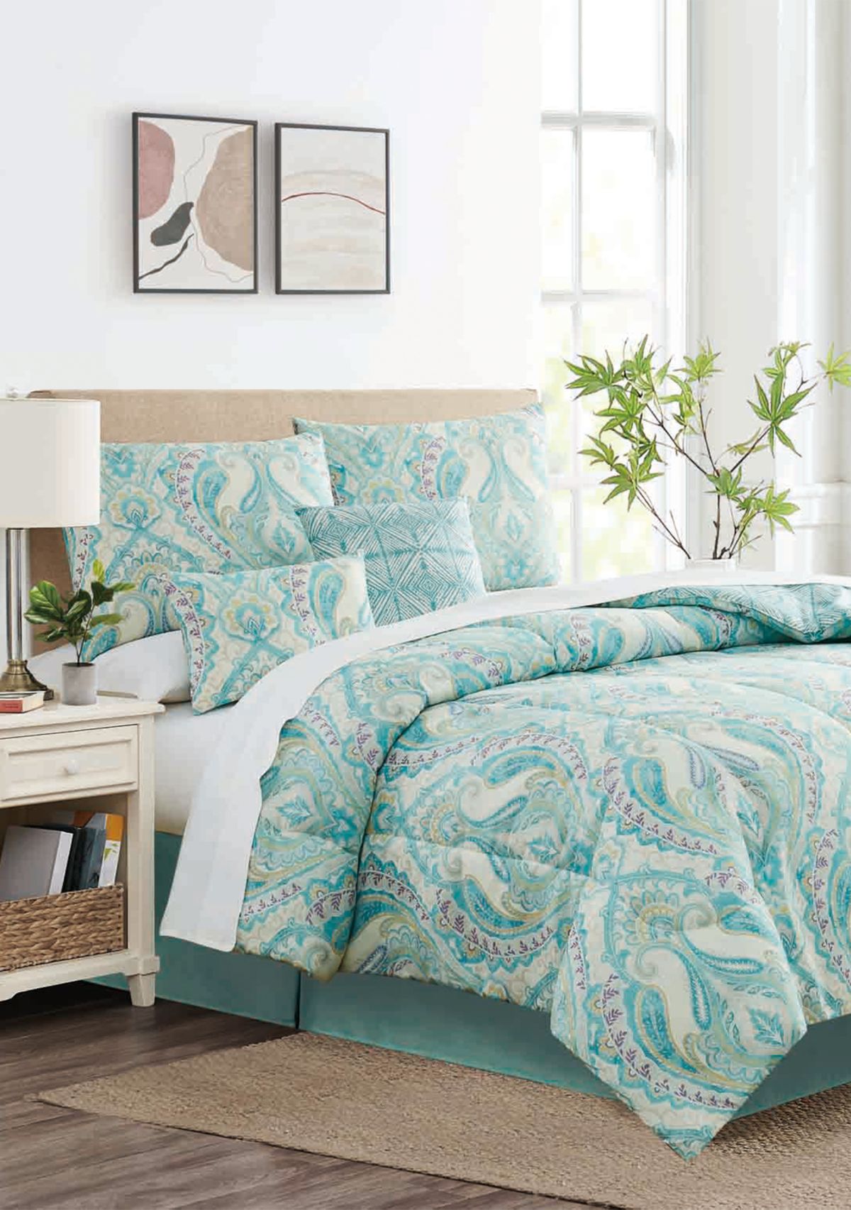 Backed Paisley 6-Piece Comforter Set 