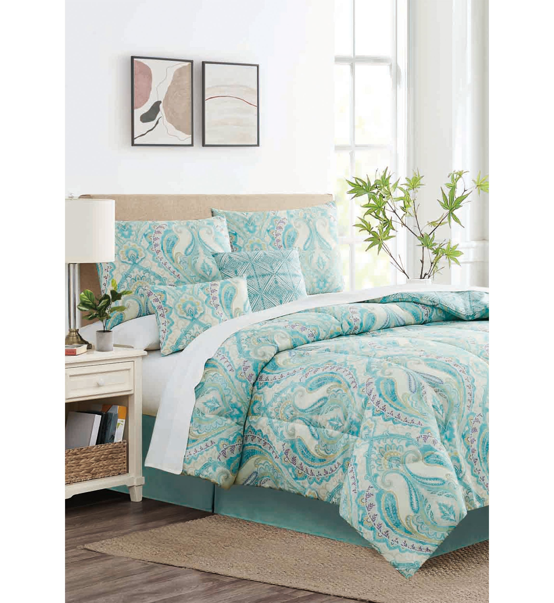 Backed Paisley 6-Piece Comforter Set 