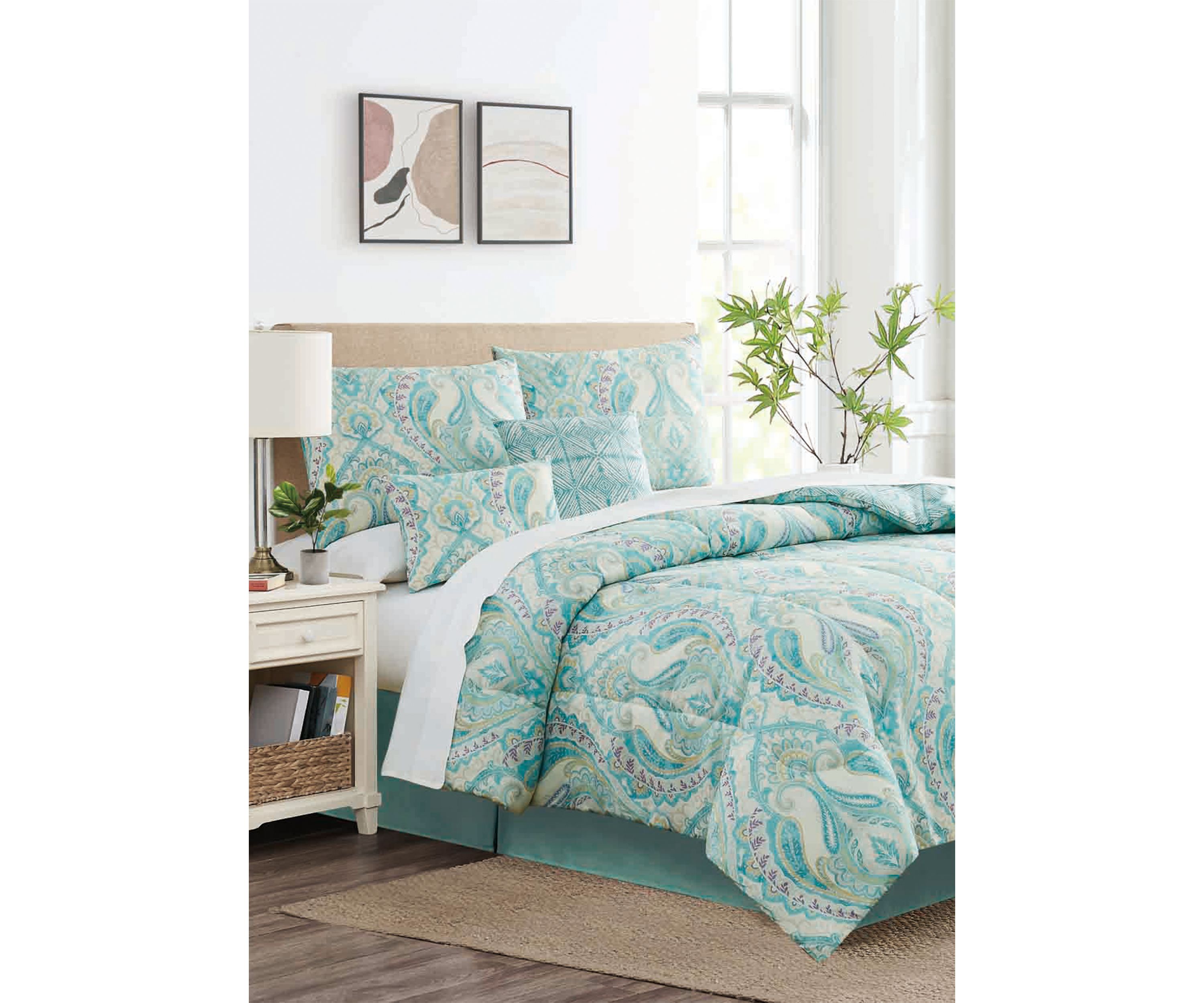 Backed Paisley 6-Piece Comforter Set 