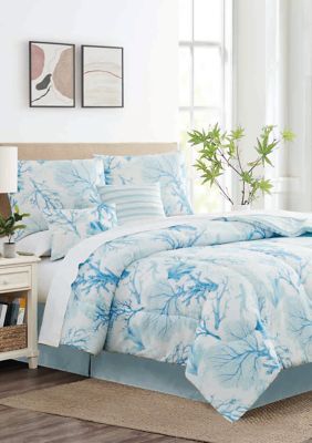 Large Bedding Storage Bags for Comforters Blue Flower Design