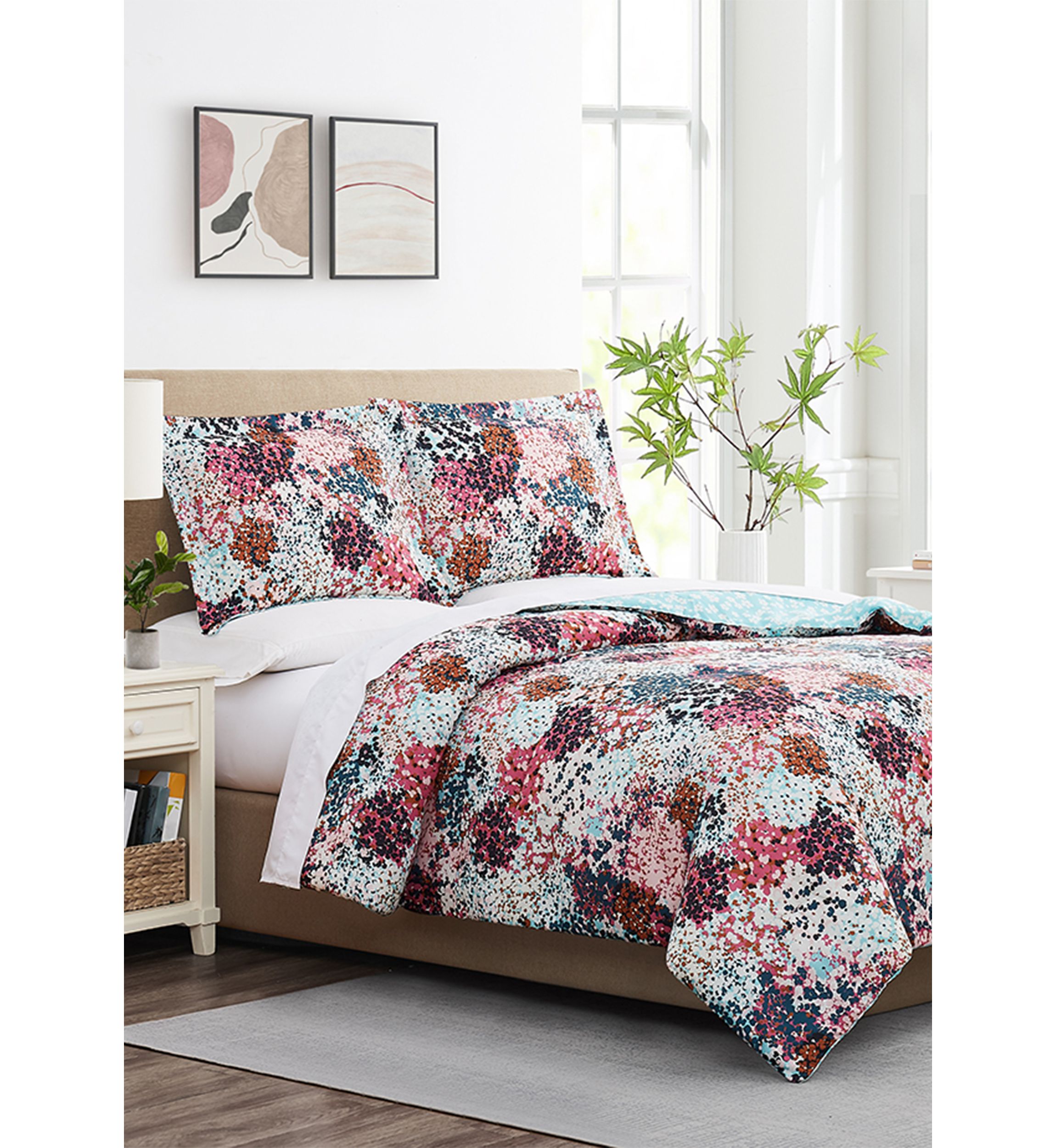 Multi Print Floral Comforter Set
