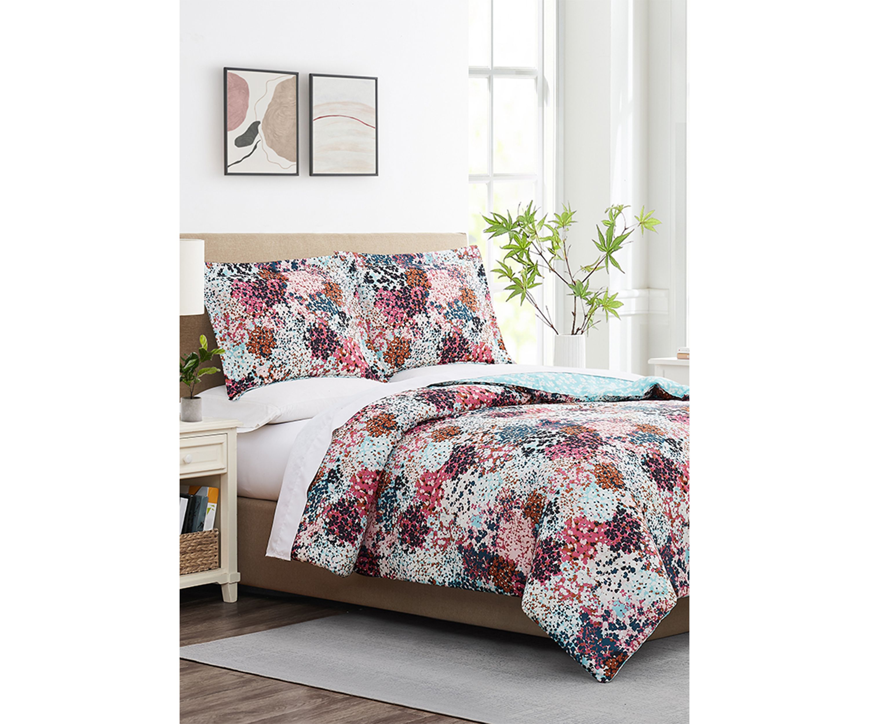 Multi Print Floral Comforter Set