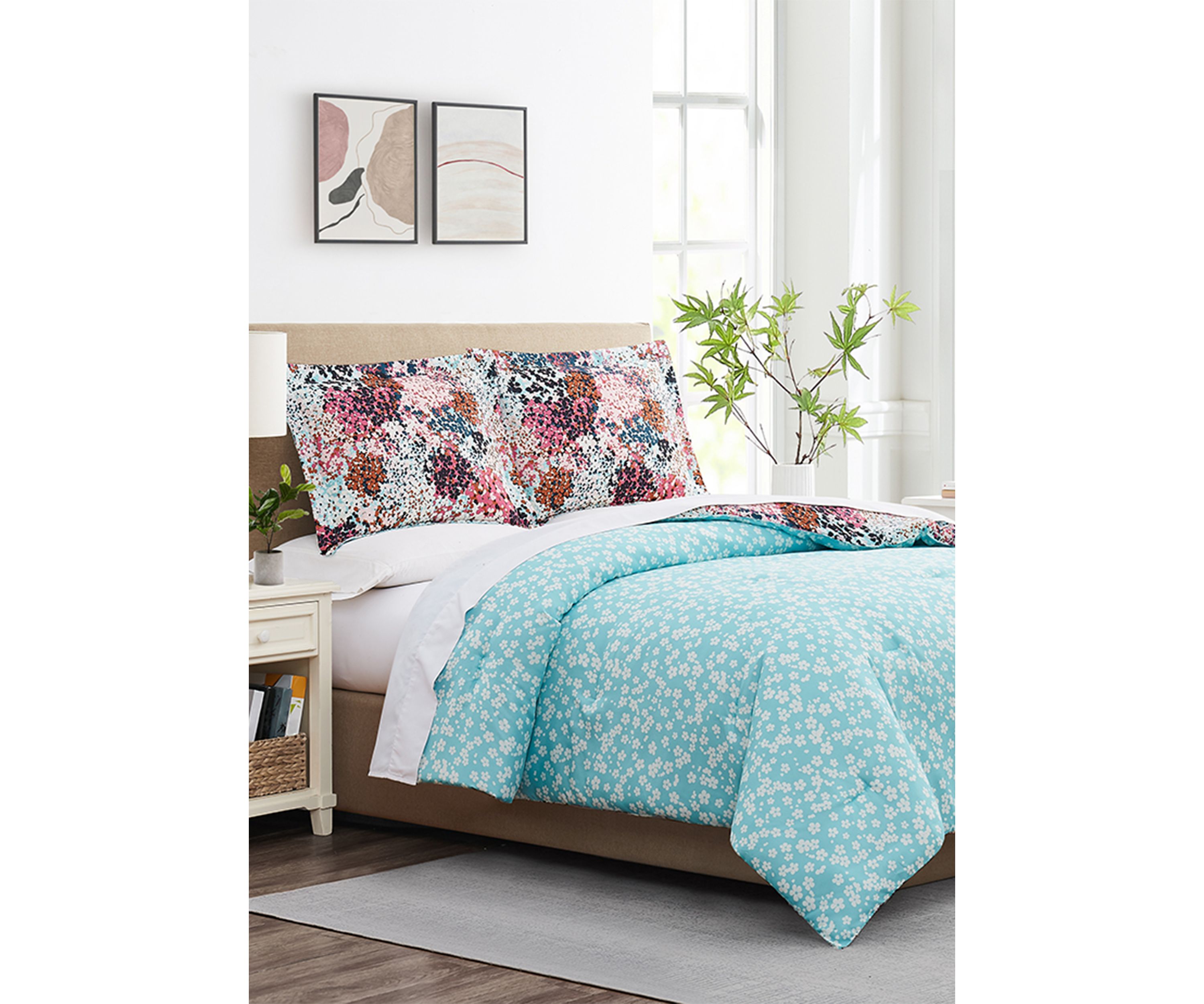 Multi Print Floral Comforter Set