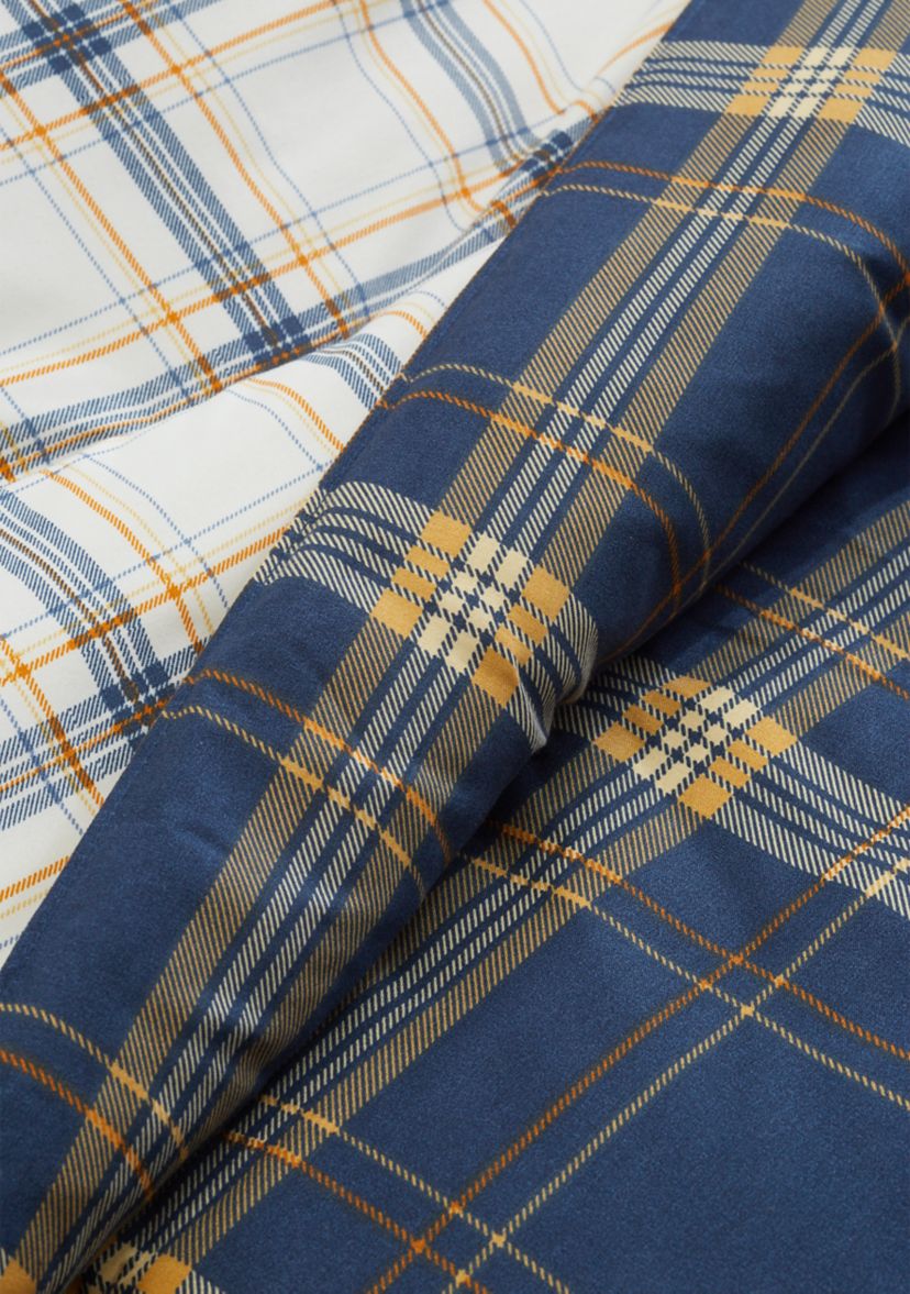 Navy Plaid 6 Piece Comforter Set