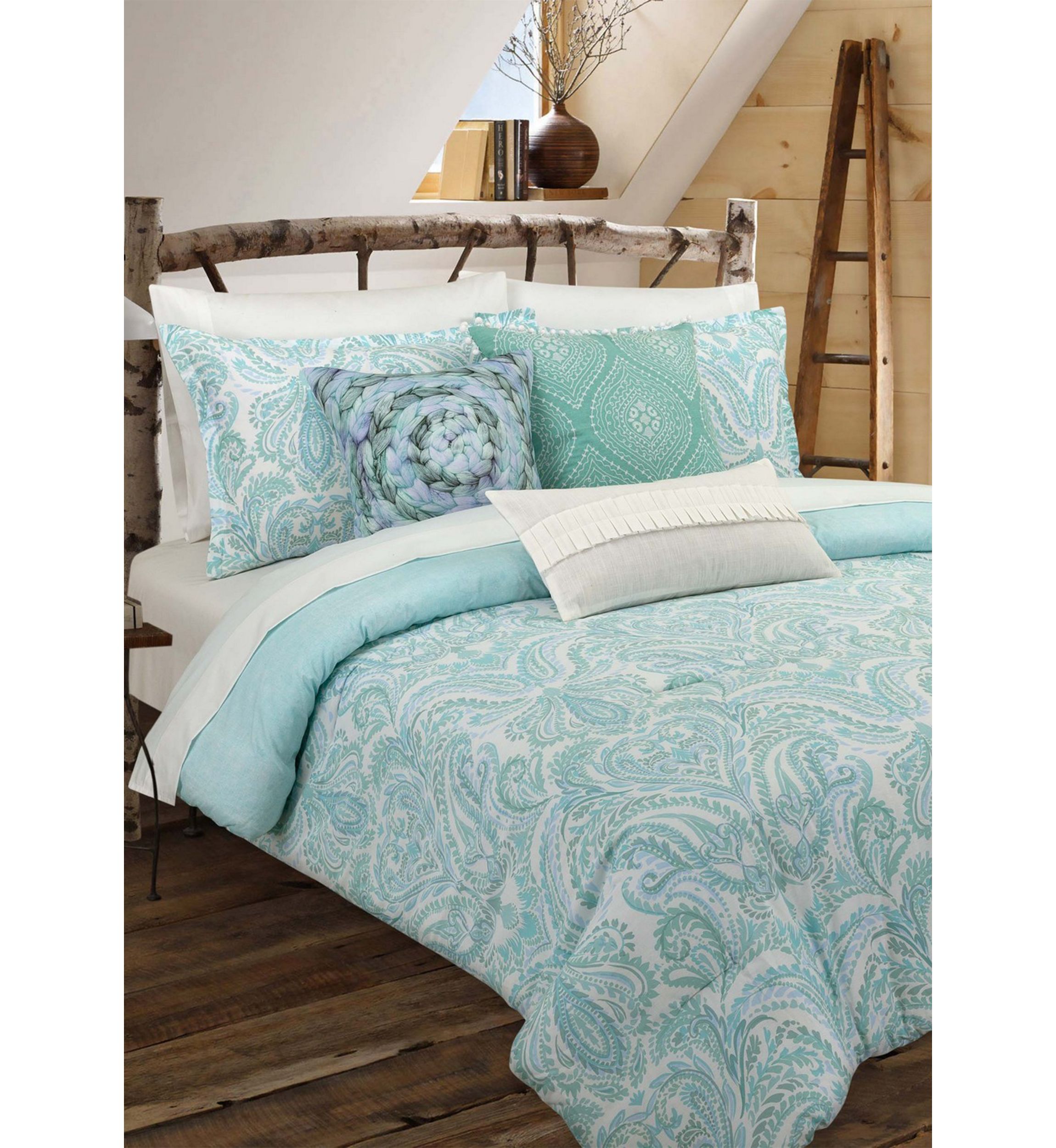 Painterly Paisley White Comforter Set