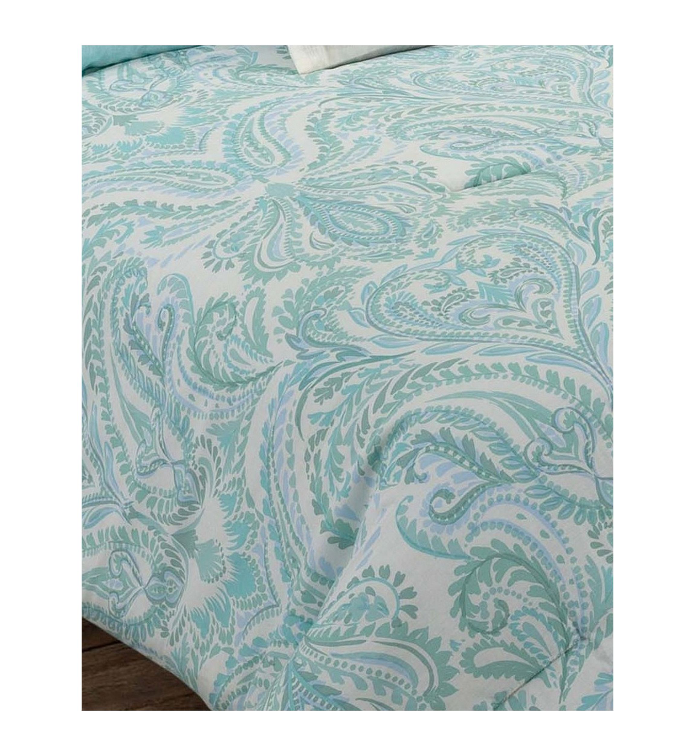 Painterly Paisley White Comforter Set