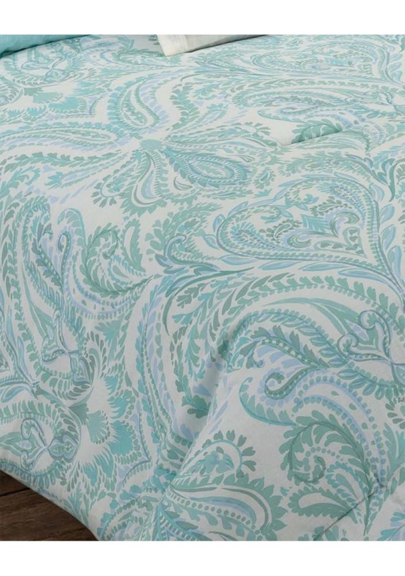 Painterly Paisley White Comforter Set