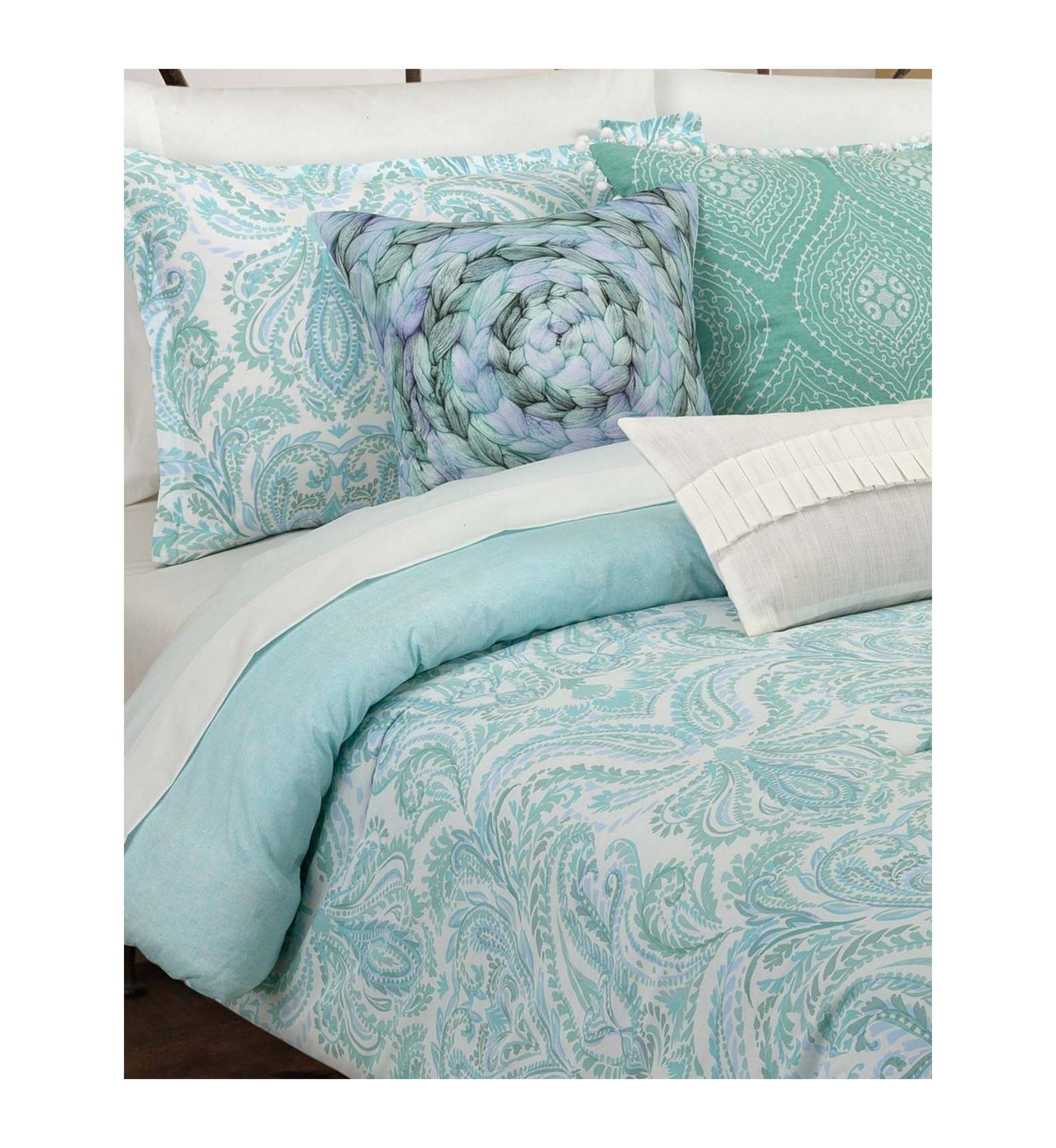 Painterly Paisley White Comforter Set