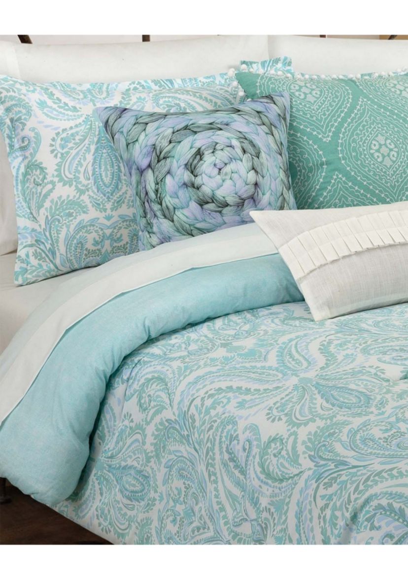 Painterly Paisley White Comforter Set