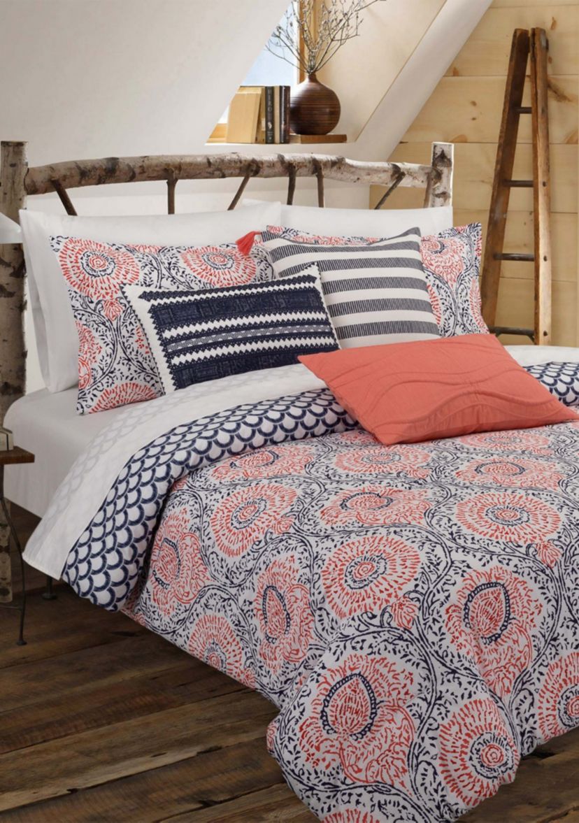 Floral Block Comforter Set