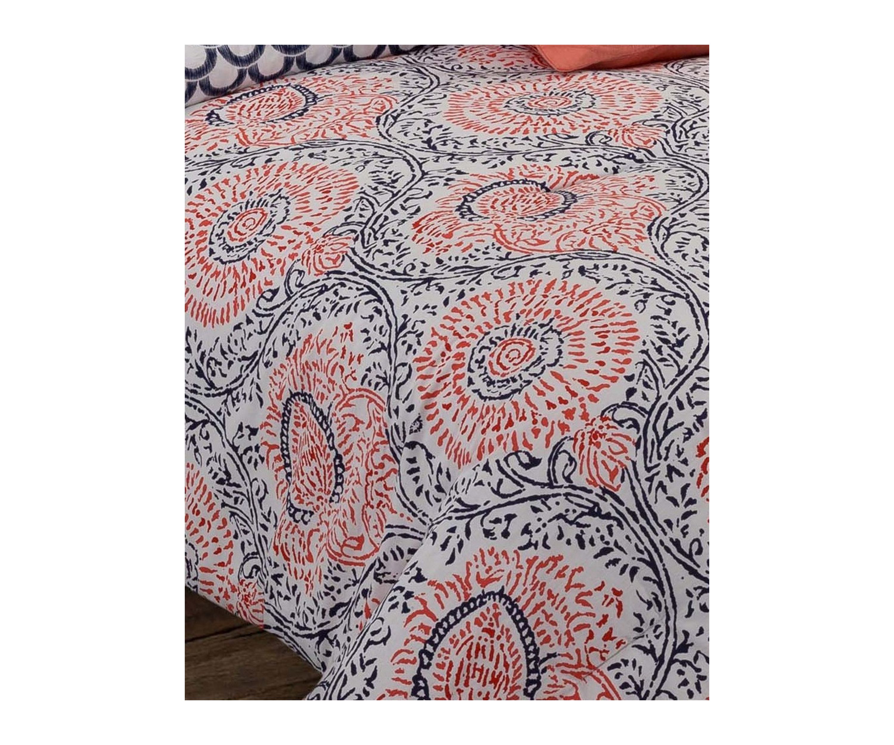 Floral Block Comforter Set