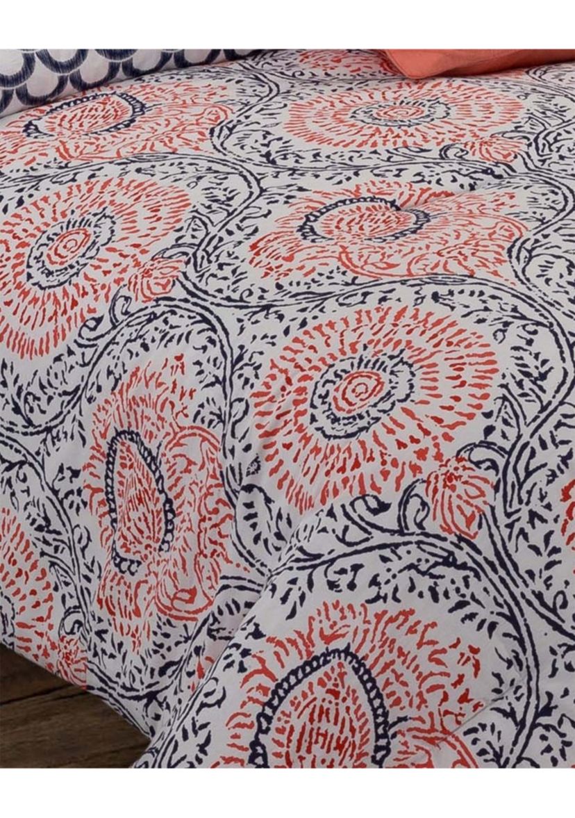 Floral Block Comforter Set