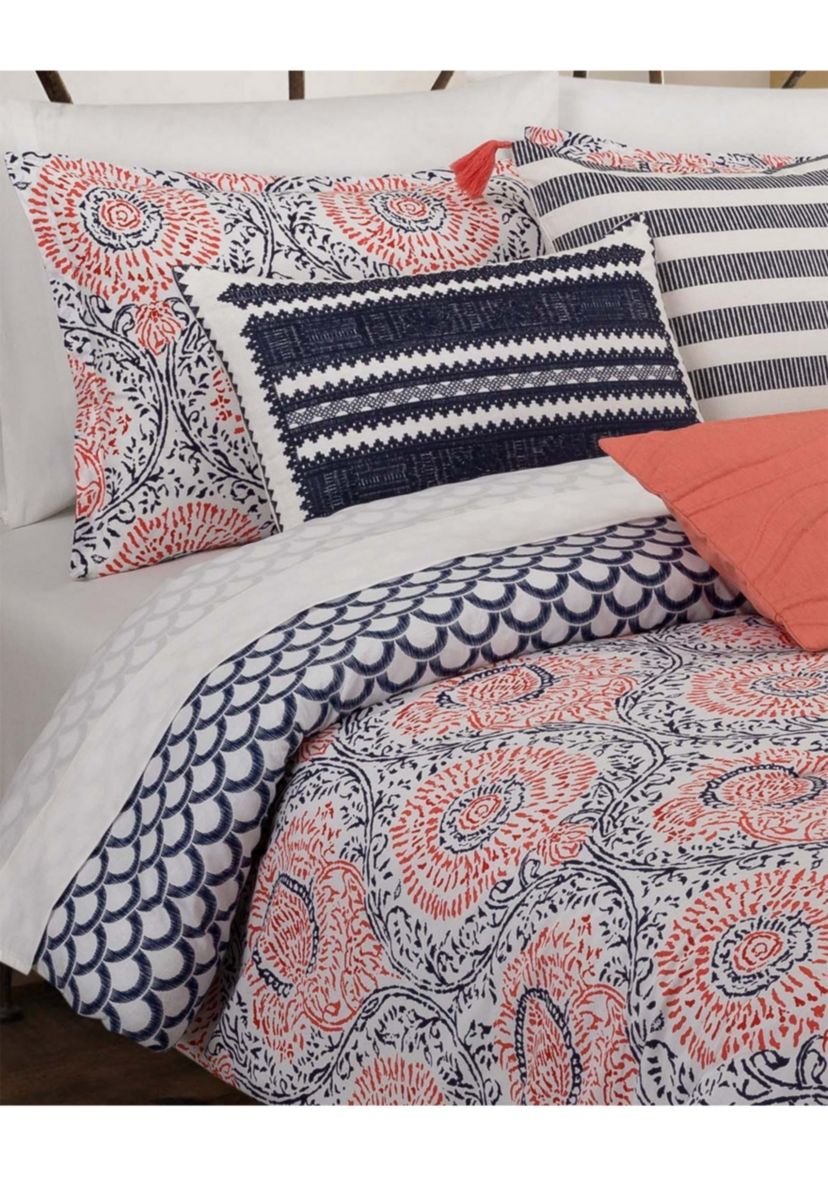 Floral Block Comforter Set