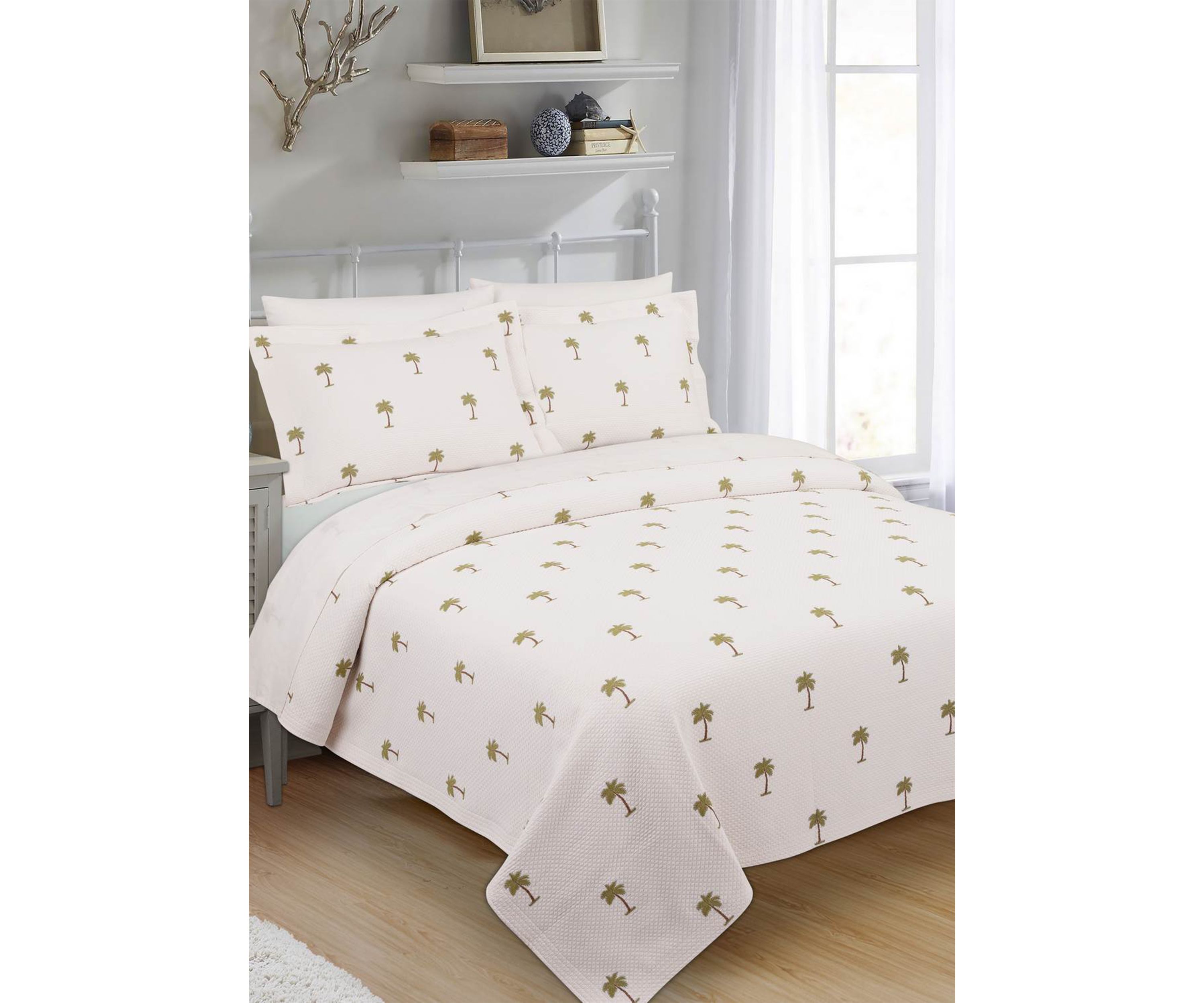 The Palm European Matalasse Coverlet