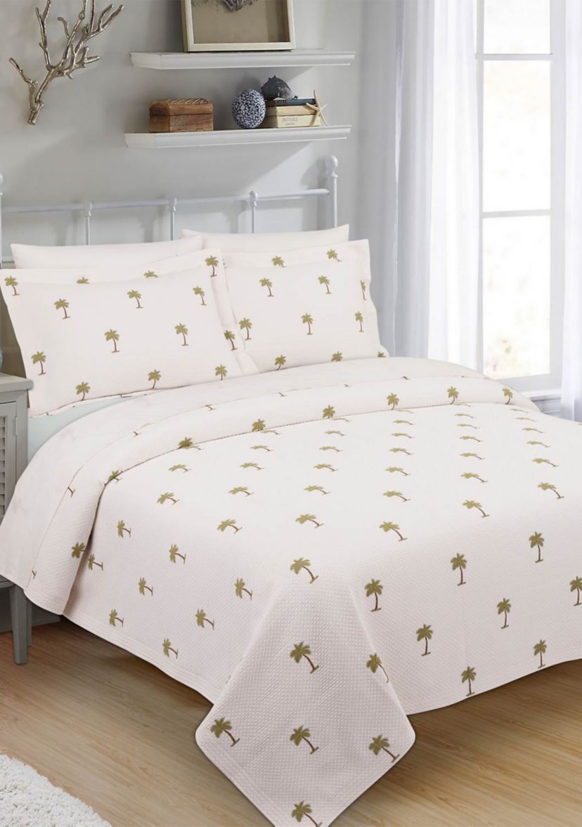 The Palm European Matalasse Coverlet