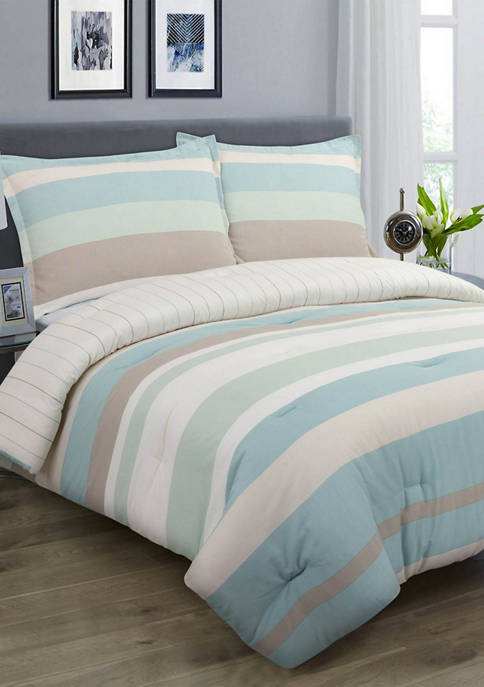 Nouvelle Home Coastal Stripe Comforter, Coastal King Size Bedding