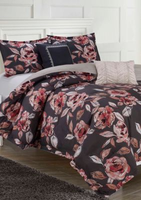 ellen tracy fleur du jour printed 6 piece comforter se