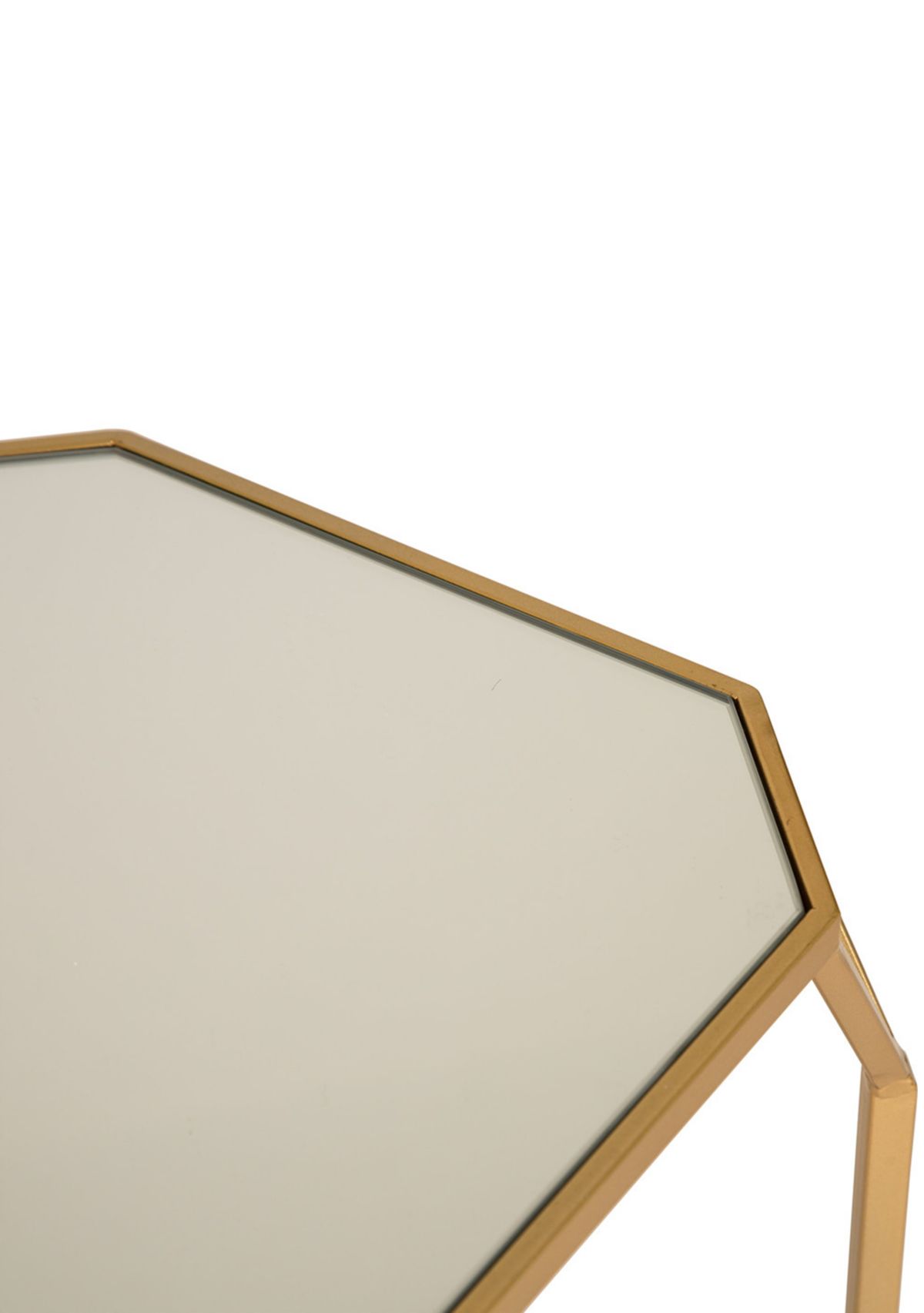 Deluxe Square Metal With Glass Gold Accent Table, Set of 2