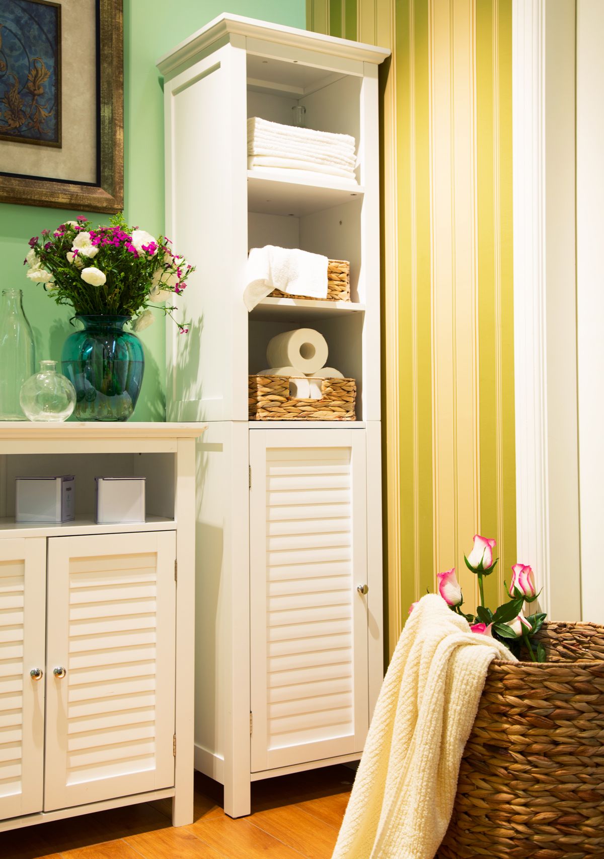 Wooden Floor Storage Cabinet