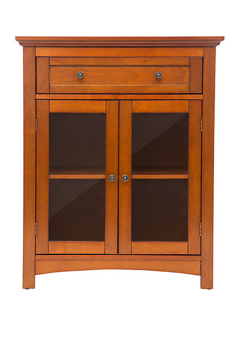 Glitzhome Wooden Shelved Floor Storage Cabinet