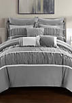Cheryl 10-Piece Complete Bedding Set with Sheets - Grey