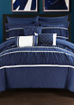Cheryl 10-Piece Complete Bedding Set with Sheets - Navy