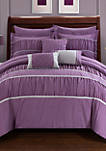 Cheryl 10-Piece Complete Bedding Set with Sheets - Purple
