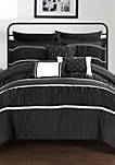 Cheryl 10-Piece Complete Bedding Set with Sheets - Black