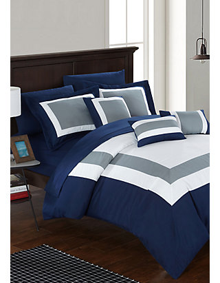 Chic Home Duke 10 Piece Comforter Set Navy Belk