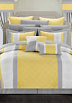 Danielle 24-Piece Complete Bedding Set with Sheets and Window Treatments - Yellow