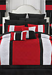 Danielle 24-Piece Complete Bedding Set with Sheets and Window Treatments - Red