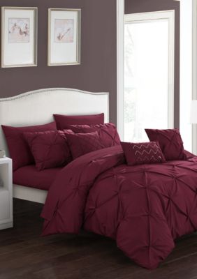 Chic Home Hannah Comforter Set Burgundy Belk