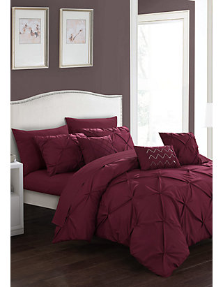 Chic Home Hannah Comforter Set Burgundy Belk