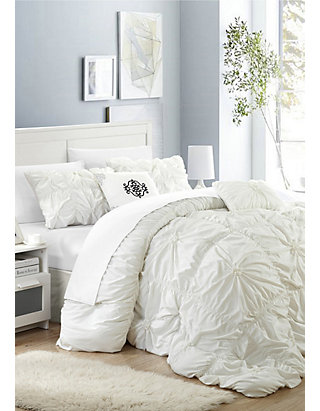 Chic Home Halpert Comforter Set White, Queen Size Complete Bed Set