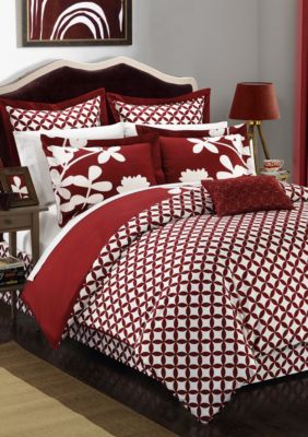 Giacca corta in tweed, rosso bianco nero | Intrend