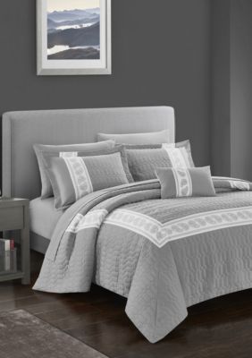 chic home khaya complete bedding set with sheets gra