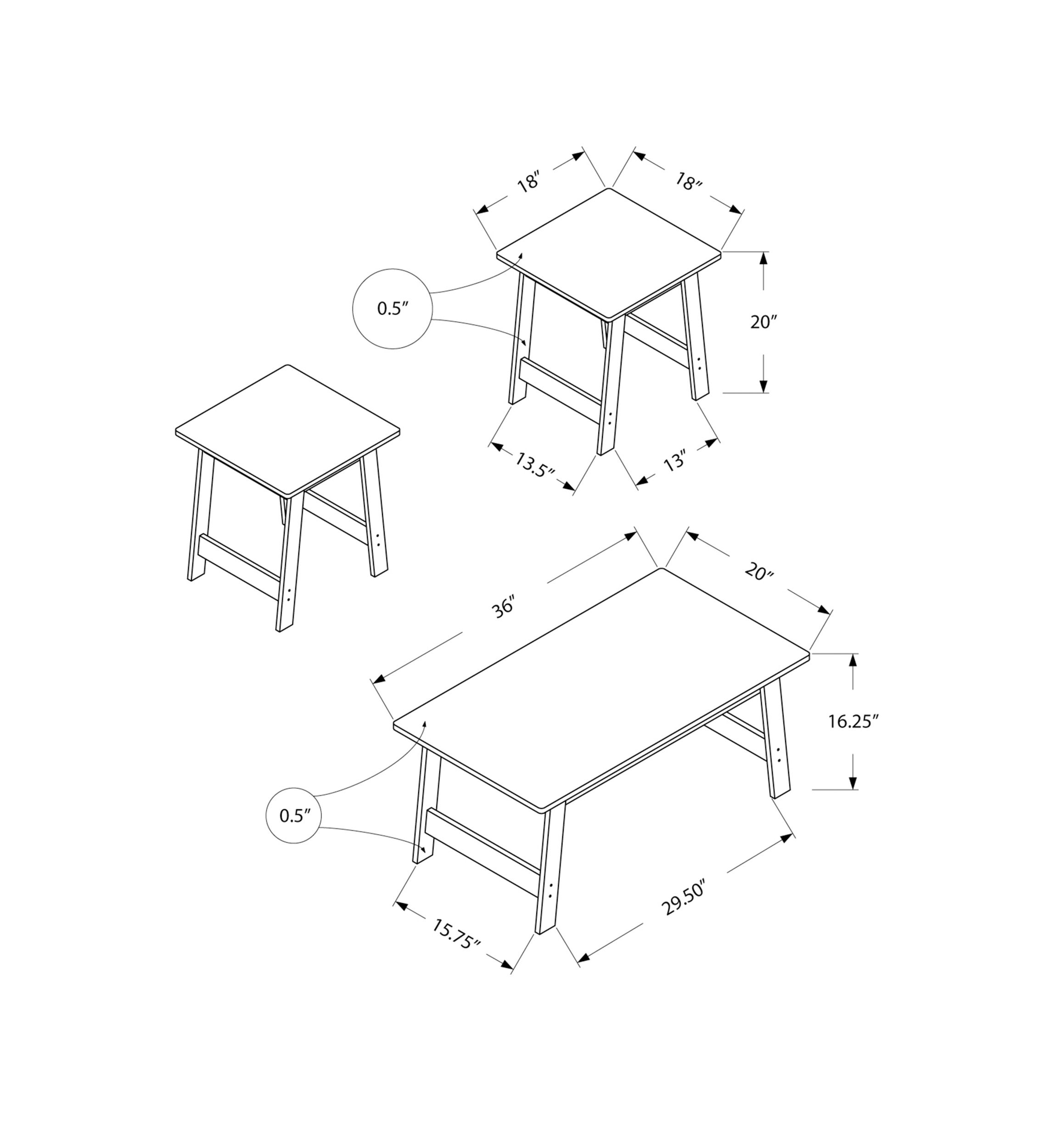 3 Piece Coffee Table Set