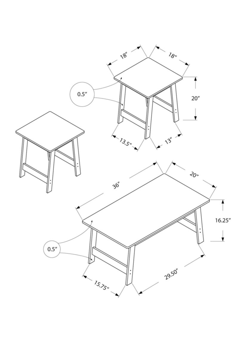3 Piece Coffee Table Set