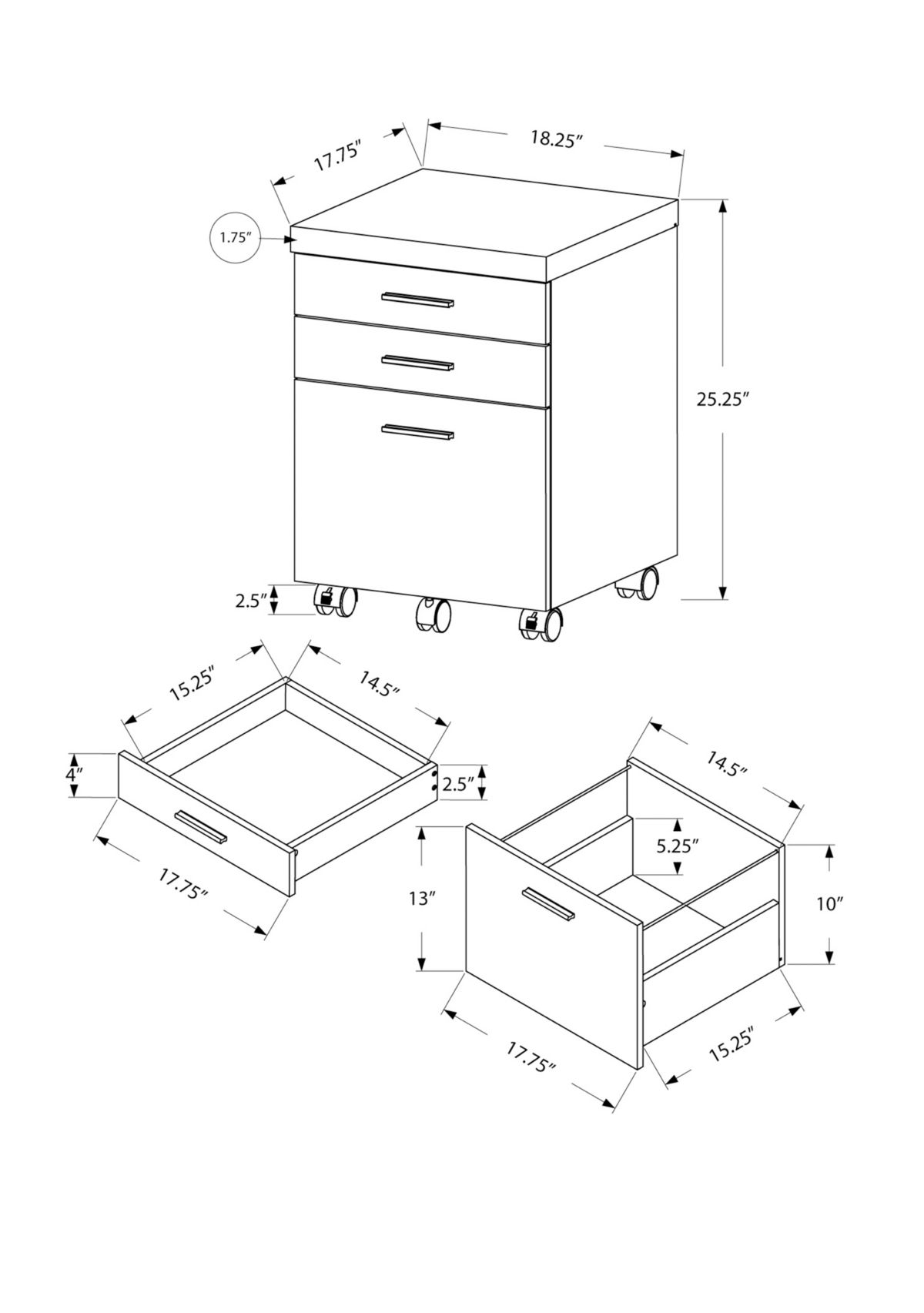 3 Drawer Filing Cabinet