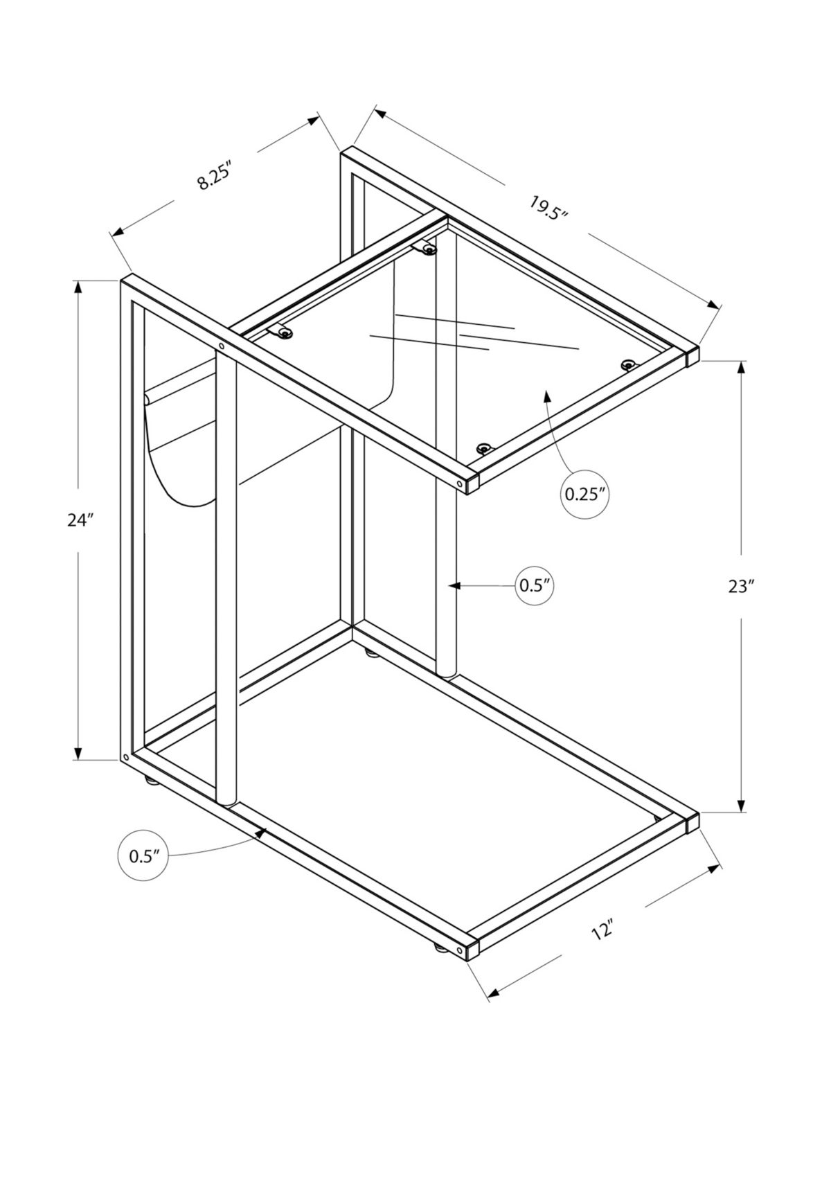 Accent Table with Magazine Rack