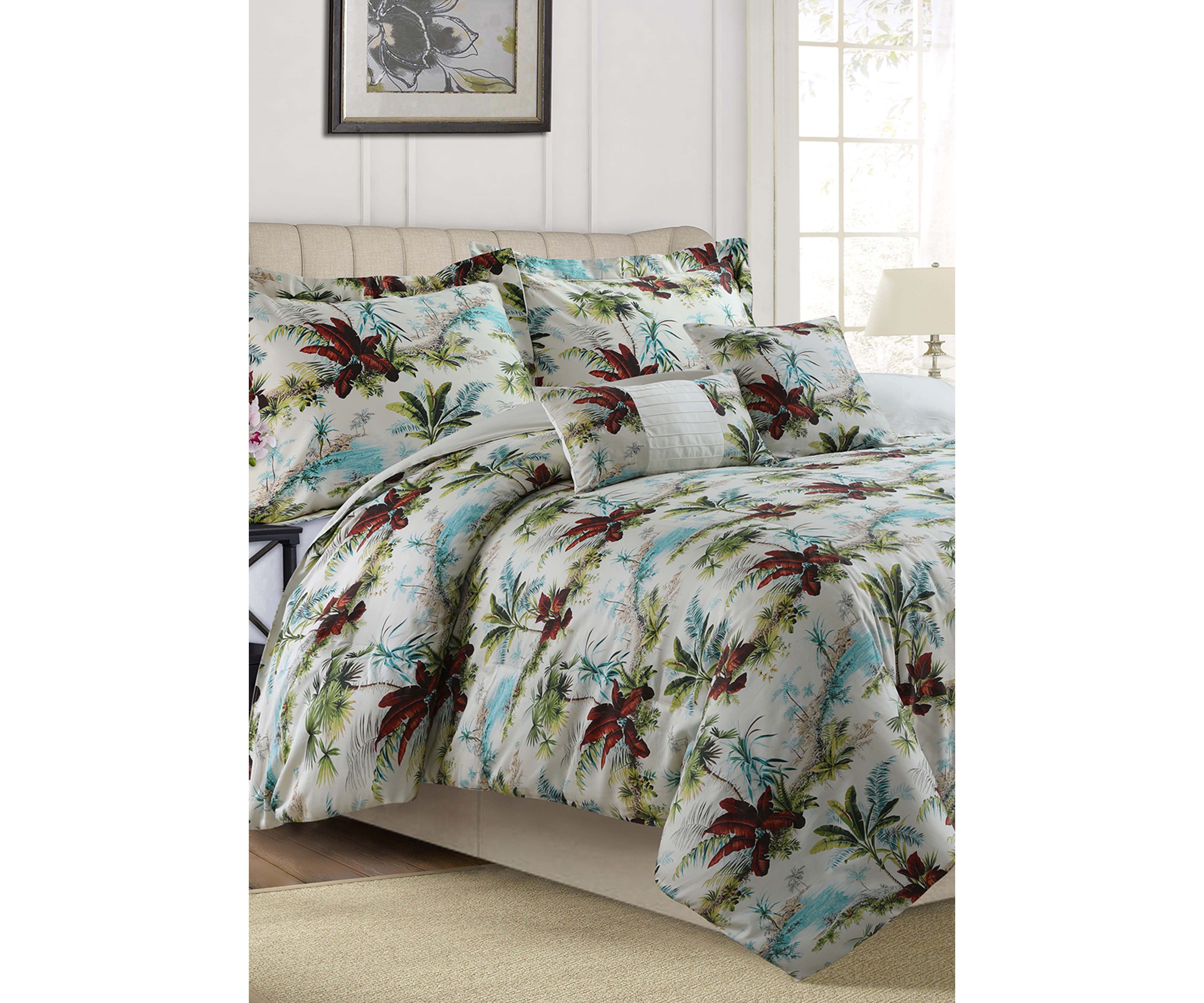 Paradise Island 5 Piece 300 Thread Count Cotton Comforter Set