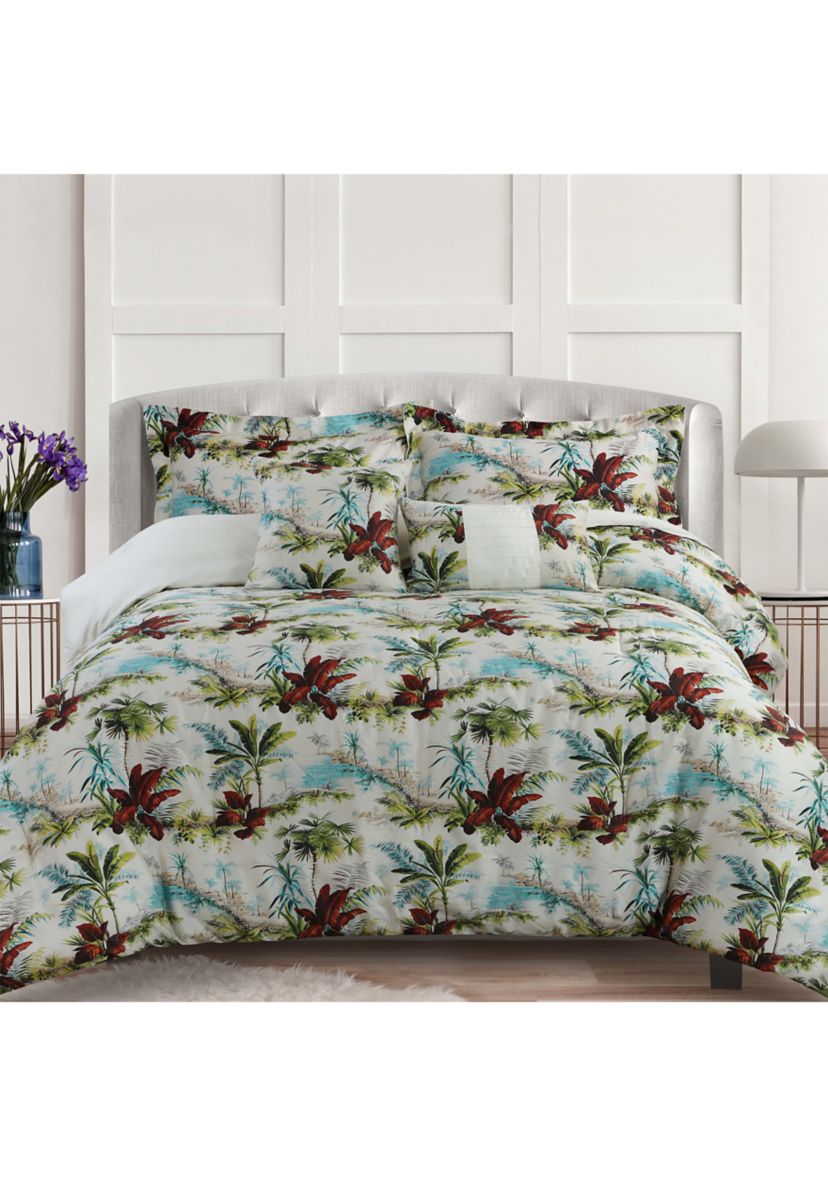 Paradise Island 5 Piece 300 Thread Count Cotton Comforter Set