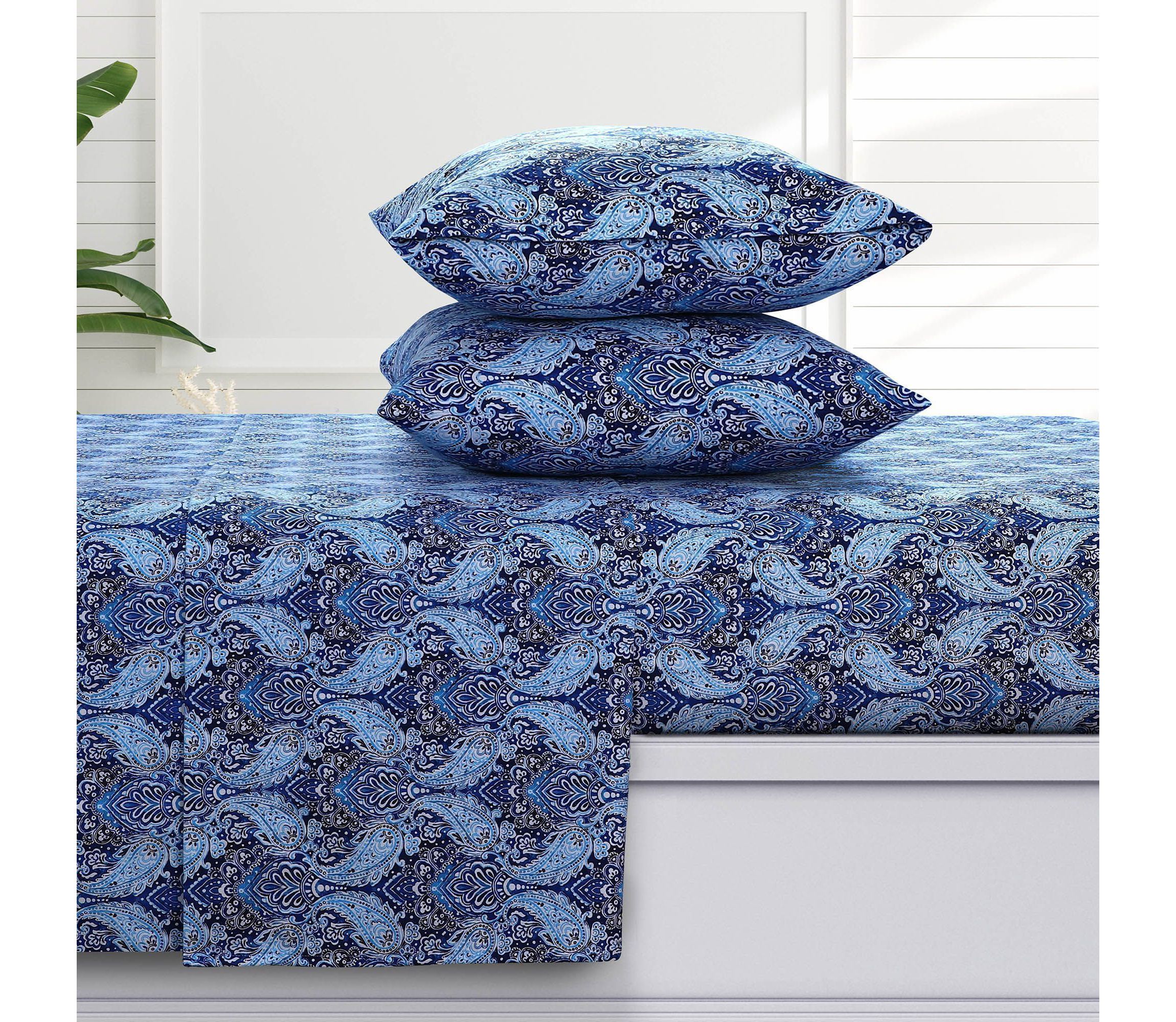 Sofi Paisley 170-GSM Flannel Extra Deep Pocket Sheet Set