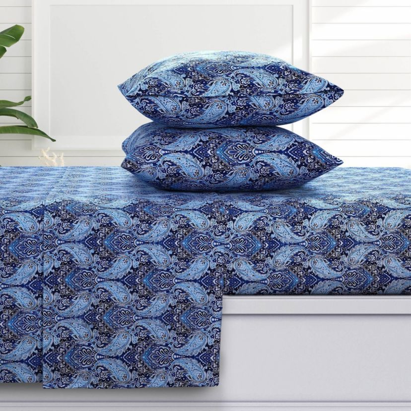 Sofi Paisley 170-GSM Flannel Extra Deep Pocket Sheet Set