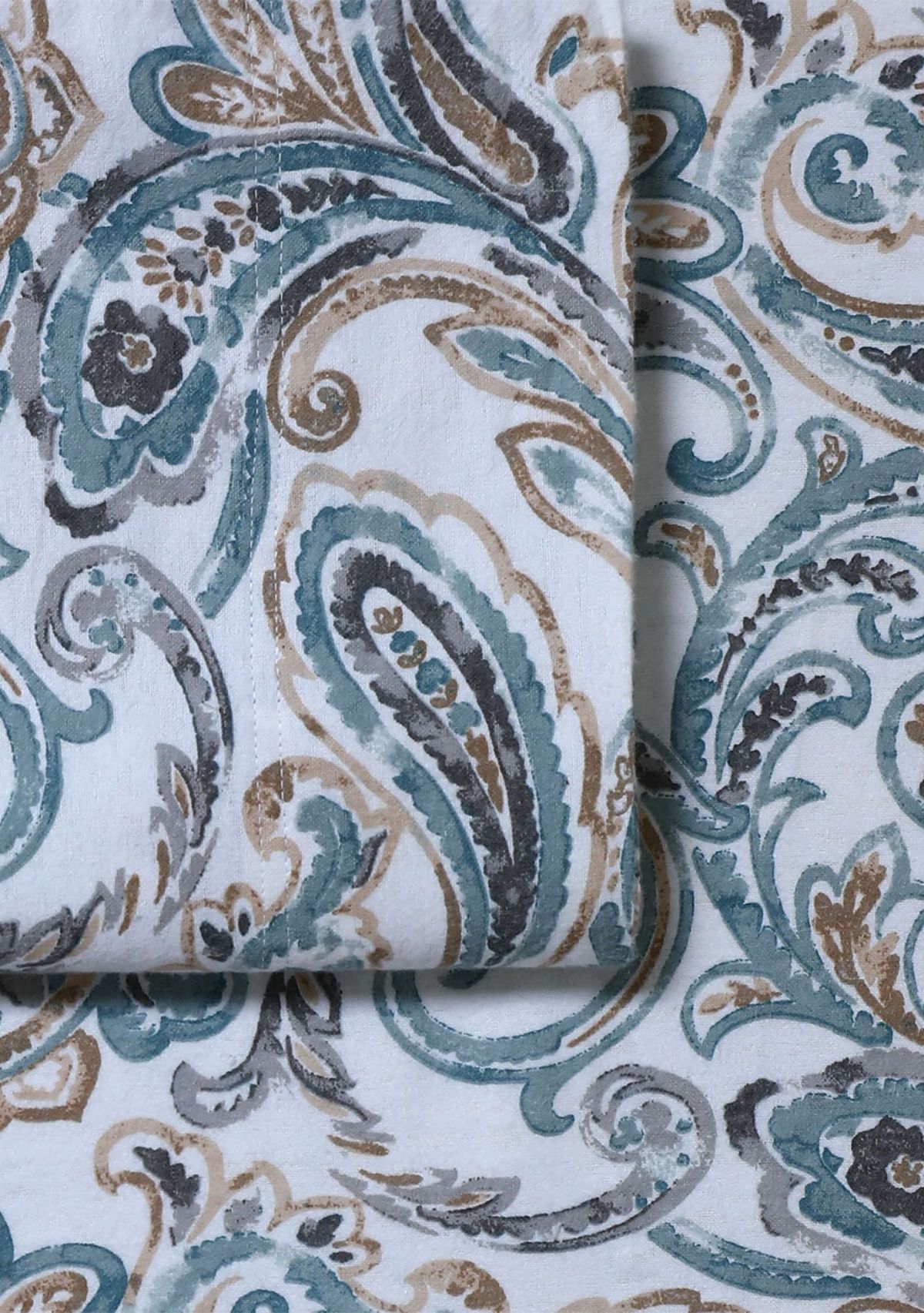 Camilla Paisley 170-GSM Flannel Extra Deep Pocket Sheet Set Full Green